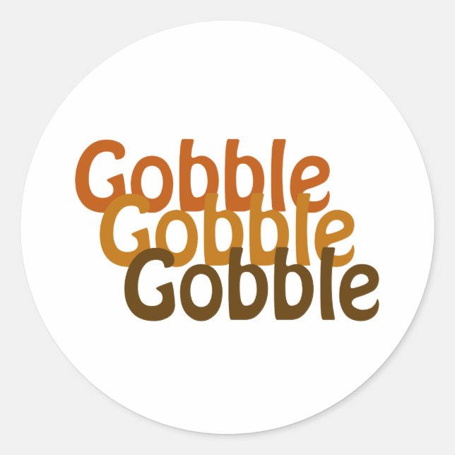 Turkey Gobble Classic Round Sticker (Front)