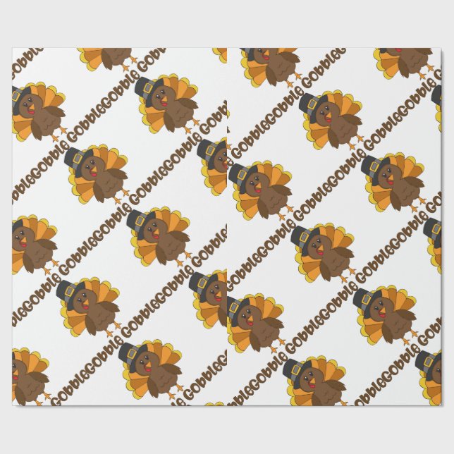Turkey Gobble Gobble Wrapping Paper (Seam)