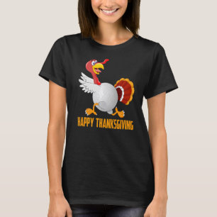 Turkey & Golf Ball Autumn Fall Vibes Happy Thanksg T-Shirt