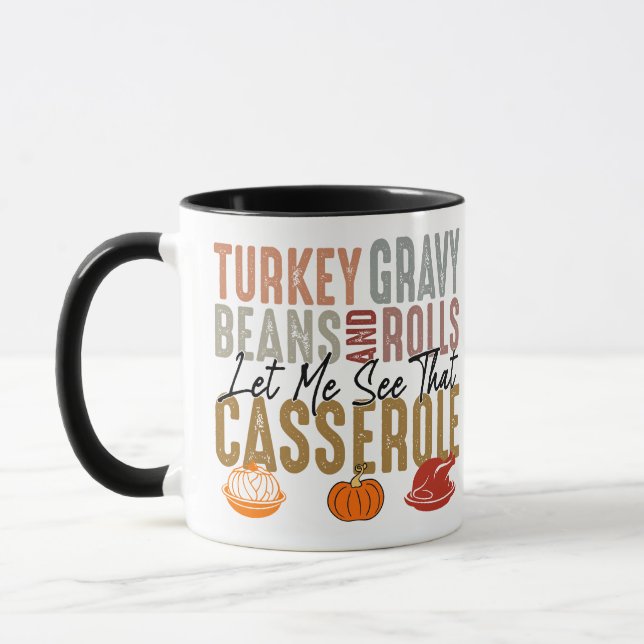 Turkey Gravy Beans And Rolls Casserole Funny  Mug (Left)