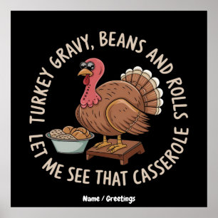 Turkey Gravy Beans and Rolls Casserole Poster