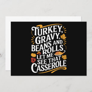 Turkey Gravy Beans And Rolls Let Me See Casserole Invitation