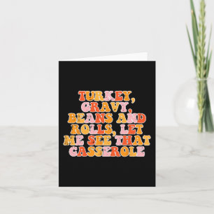 Turkey Gravy Beans Retro Groovy Thanksgiving Fall Card