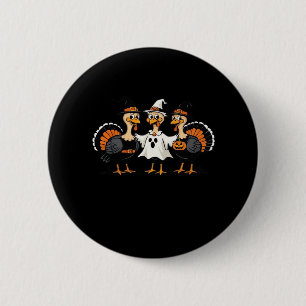 Turkey Halloween Boo, Thanksgiving Turkey, Spooky  6 Cm Round Badge