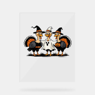 Turkey Halloween Boo, Thanksgiving Turkey, Spooky Acrylic Sign