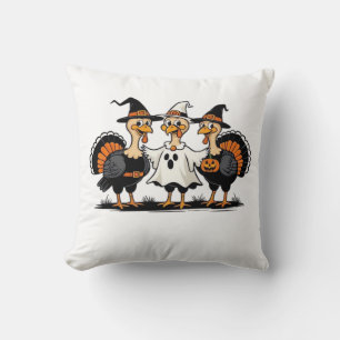 Turkey Halloween Boo, Thanksgiving Turkey, Spooky Cushion