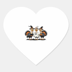 Turkey Halloween Boo, Thanksgiving Turkey, Spooky Heart Sticker
