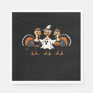 Turkey Halloween Boo, Thanksgiving Turkey, Spooky Napkin