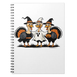 Turkey Halloween Boo, Thanksgiving Turkey, Spooky  Notebook