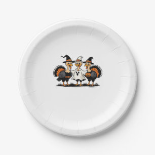 Turkey Halloween Boo, Thanksgiving Turkey, Spooky  Paper Plate
