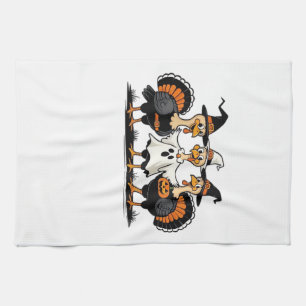 Turkey Halloween Boo, Thanksgiving Turkey, Spooky  Tea Towel