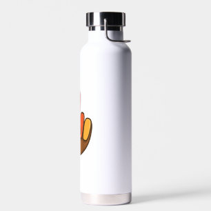 Turkey Hand Peace Sign Groovy Thanksgiving Retro H Water Bottle