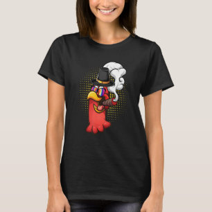 Turkey head Smoked a cigarette wearing sunglasses T-Shirt