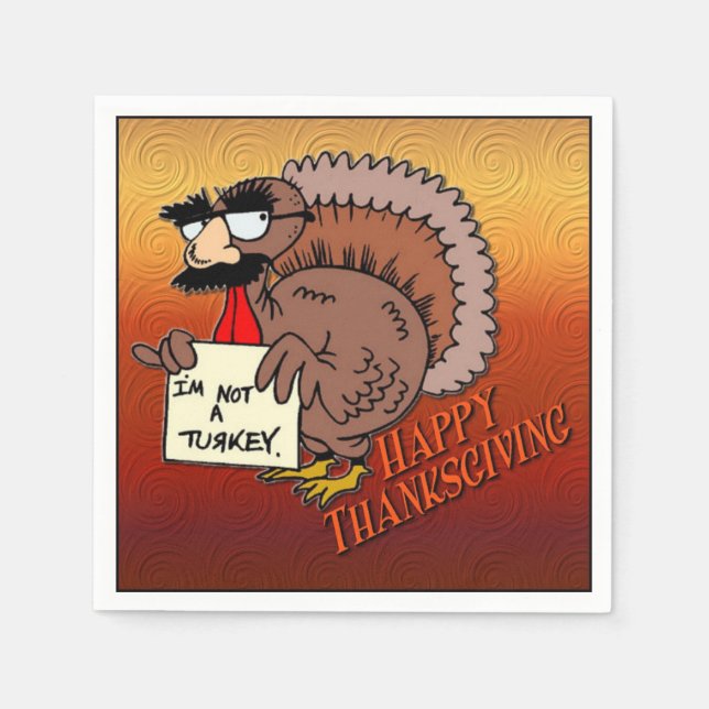 Turkey Humour Thanksgiving Dinner Napkins (Front)