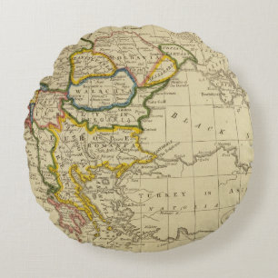 Turkey, Hungary Round Cushion