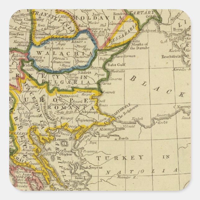 Turkey, Hungary Square Sticker (Front)