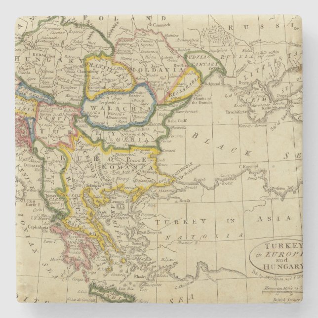 Turkey, Hungary Stone Coaster (Front)