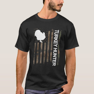 Turkey Hunter American Flag Turkey Hunting Lover T-Shirt