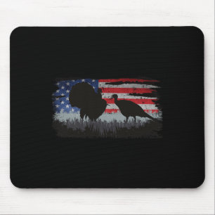 Turkey Hunter - Fun Turkey Hunting Patriotic Usa F Mouse Pad
