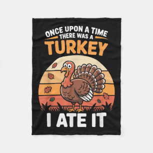 Turkey Hunting Dad Son Hunter Thanksgiving Funny Q Fleece Blanket