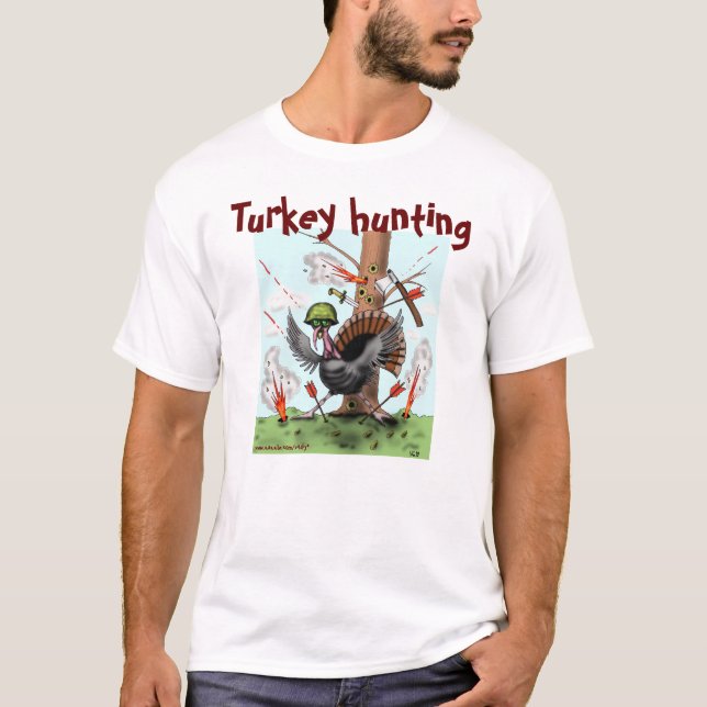 Turkey hunting funny Thanksgiving t-shirt (Front)