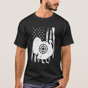 Turkey Hunting Patriotic American Flag Turkey Hunt T-Shirt
