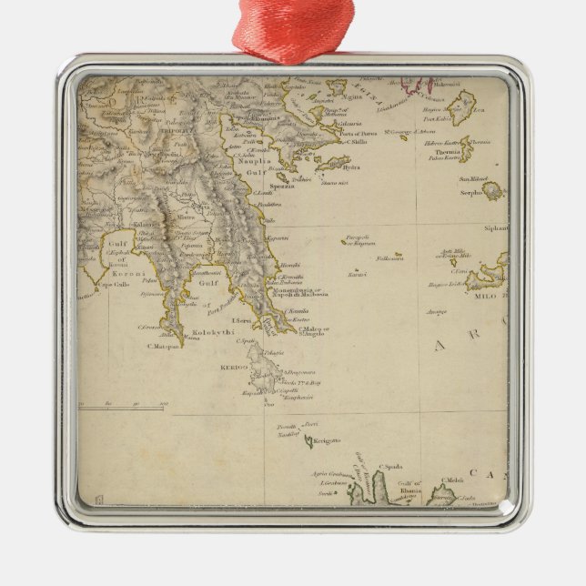 Turkey III Southern Greece and Candia Metal Ornament (Front)