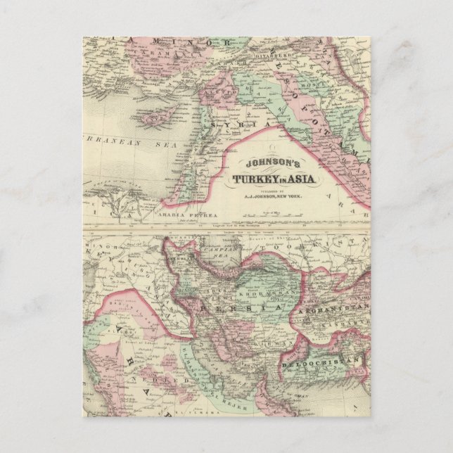 Turkey in Asia, Persia, Arabia, Beloochistan Postcard (Front)