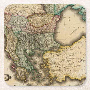 Turkey in Europe 5 Square Paper Coaster