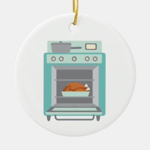 Turkey In Oven Ceramic Ornament