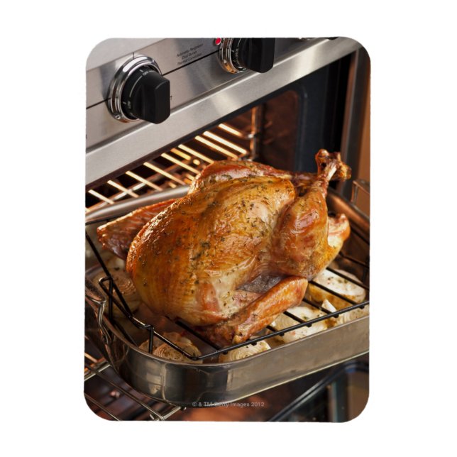 Turkey in oven magnet (Vertical)