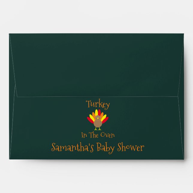 Turkey In The Oven Baby Shower Envelope (Back (Top Flap))