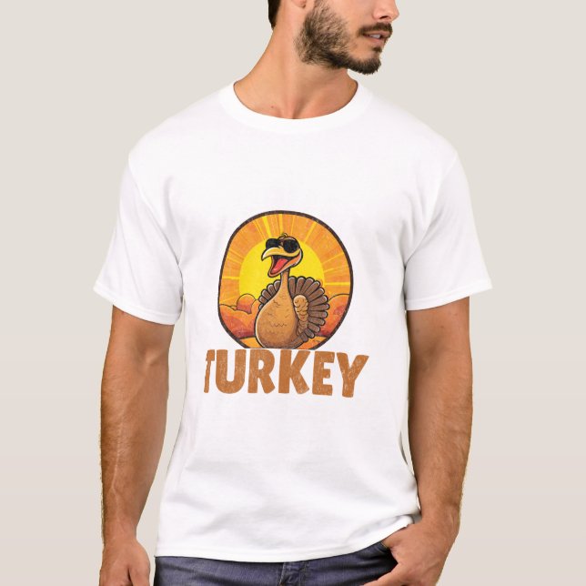 Turkey In Town Funny T-Shirt (Front)