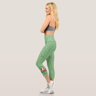 Turkey Ireland USA Shamrock Flag Personalised  Capri Leggings