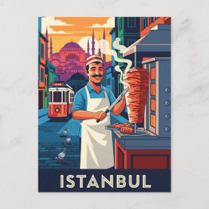 Turkey Istanbul Kebab Street Vendor Postcard