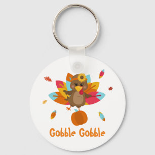 Turkey keychain Thanksgiving keychain Fall theme