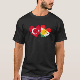 Turkey Kurdistan Heart Flag Turkish Kurdish Pride  T-Shirt