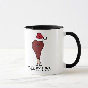 Turkey Leg wearing a Santa Hat Christmas holidays Mug