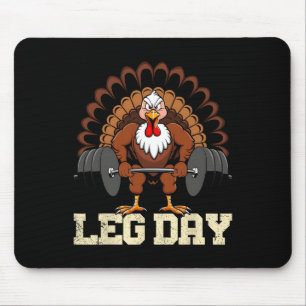 Turkey Lover Leg Day Weightlifting Gym Thanksgivin Mouse Pad