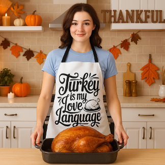Turkey Lover Thanksgiving Foodie Meme Apron