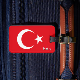 Turkey Luggage Tags, patriotic Turkish Flag Tag