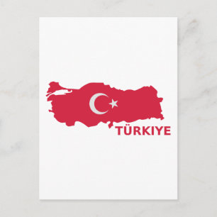 Turkey map flag Türkiye Postcard