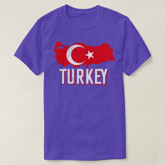 Turkey Map Turkish Flag T-Shirt (Design Front)