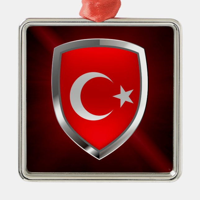 Turkey  Metallic Emblem Metal Tree Decoration (Front)