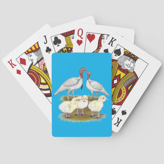 Turkey Mini White Family Playing Cards (Back)