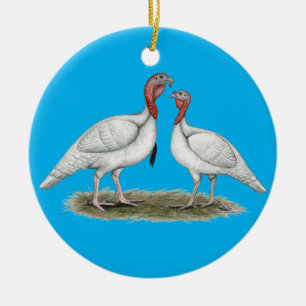 Turkey Mini Whites Ceramic Tree Decoration