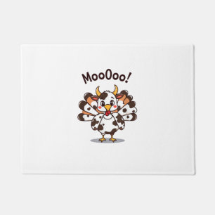 Turkey Moo Cow Costume Cute Thanksgiving Funny Tur Doormat