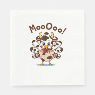Turkey Moo Cow Costume Cute Thanksgiving Funny Tur Napkin