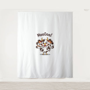 Turkey Moo Cow Costume Cute Thanksgiving Funny Tur Tapestry