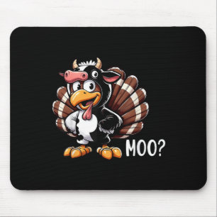 Turkey Moo Cow Costume Funny Thanksgiving _1 Mouse Pad